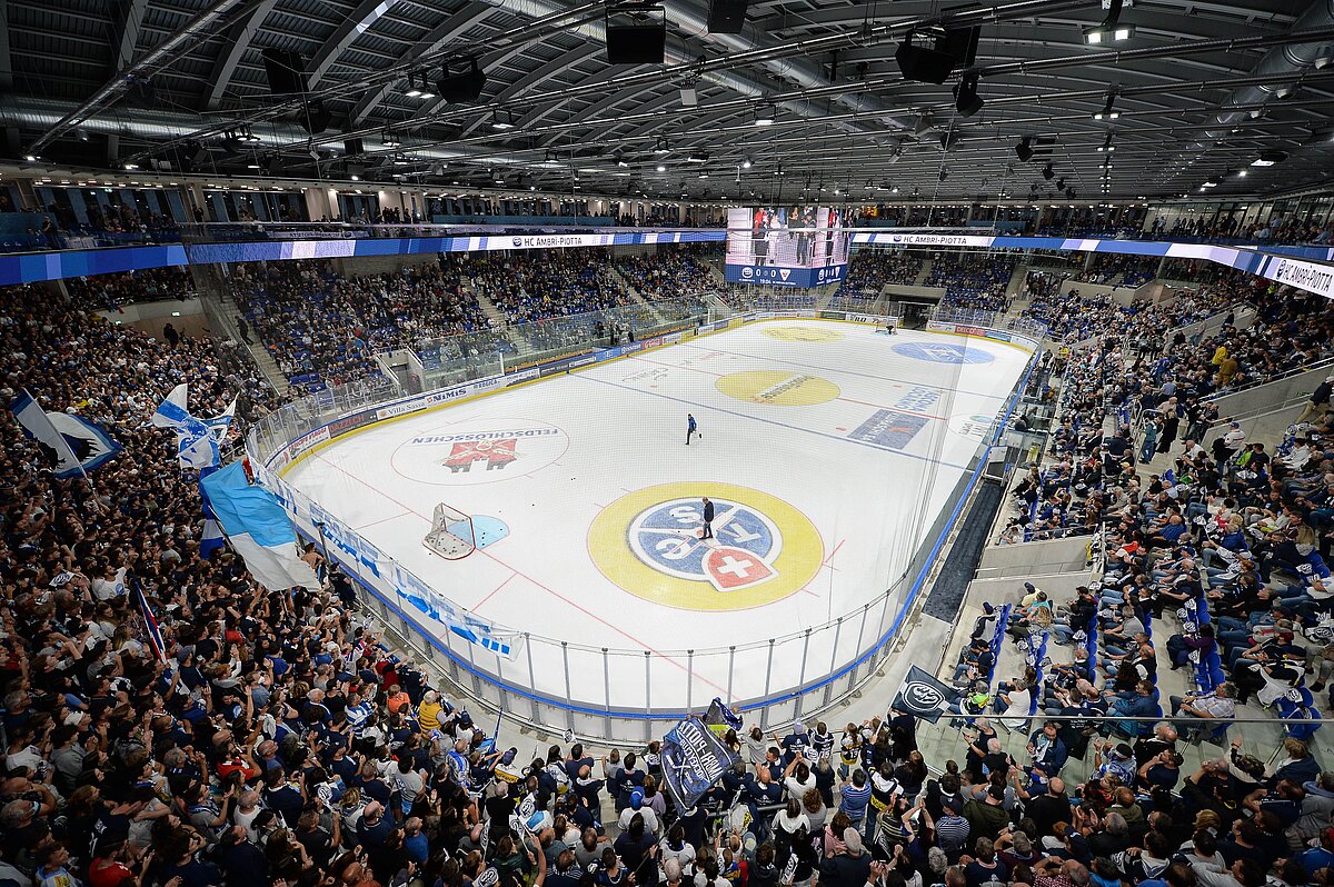 Die Gottardo-Arena, das neue Stadion des HC Ambrì-Piotta.