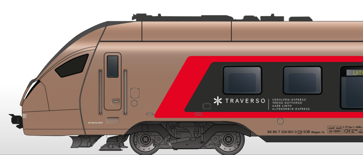 Ein neuer Name wird auf den Traverso-Fahrzeugen ergänzt: Der Alpenrhein-Express.